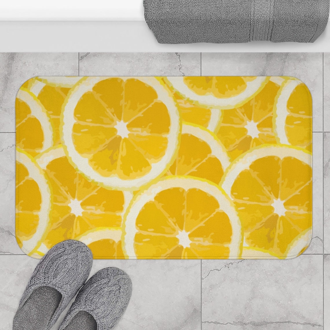 Lemon Mat Lemon Bath Mat Lemon Kitchen Mat Lemon Floor Mat Etsy