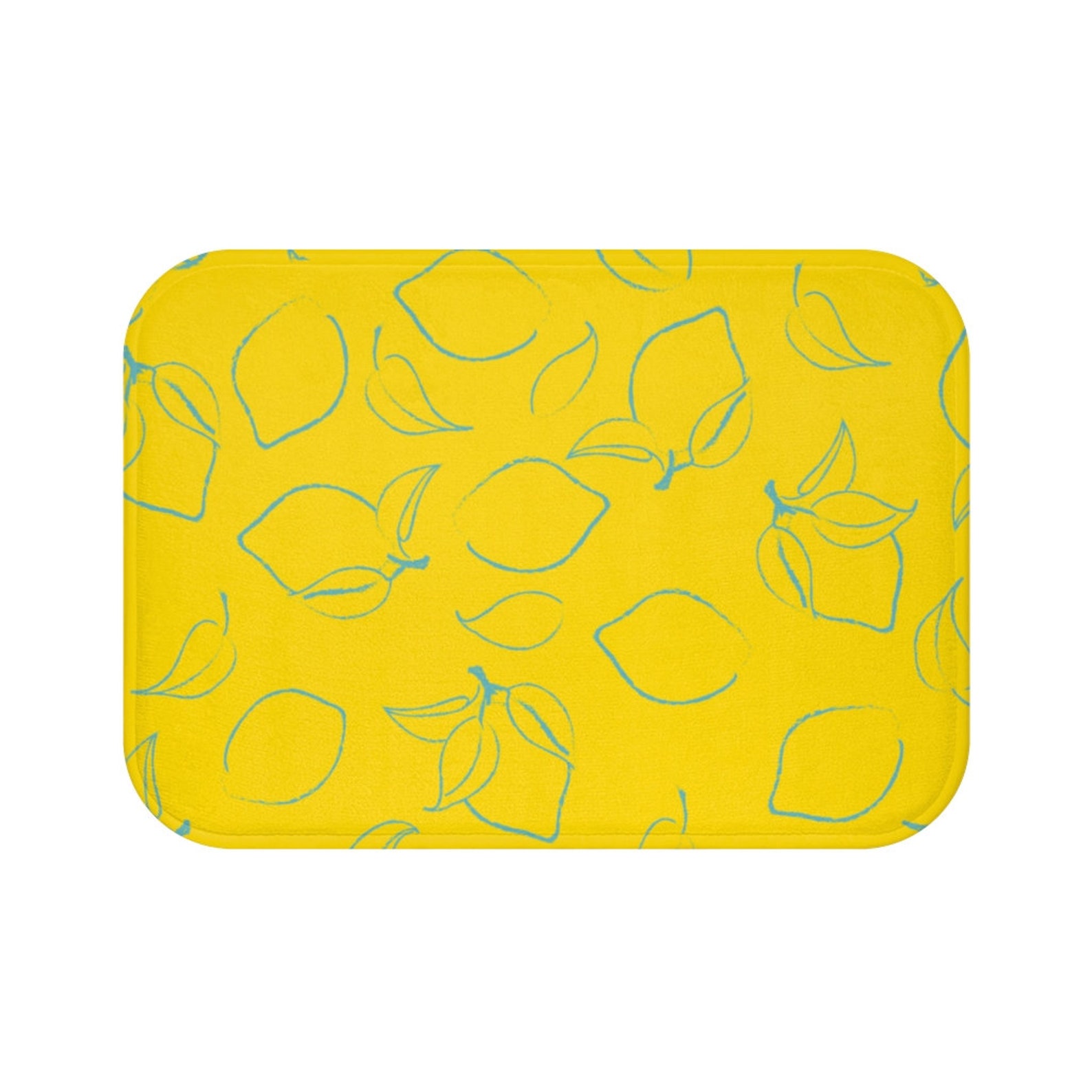 Golden Lemon Mat Lemon Bath Mat Lemon Kitchen Mat Lemon Etsy