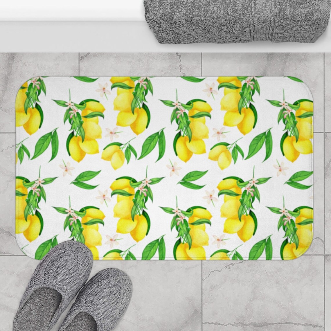 Lemon Mat Lemon Bath Mat Lemon Kitchen Mat Lemon Floor Mat Etsy