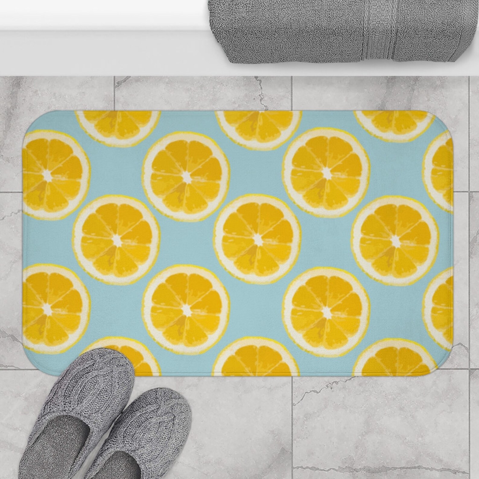 Lemon Mat Lemon Bath Mat Lemon Kitchen Mat Lemon Floor Mat Etsy