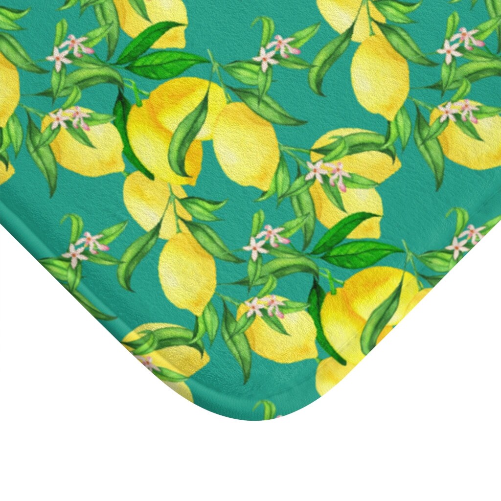 Lemon Mat Lemon Bath Mat Lemon Kitchen Mat Lemon Floor Mat Etsy