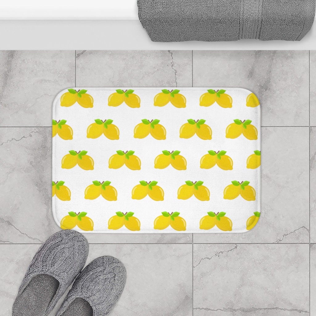 Lemon Fruit Mat Lemon Bath Mat Lemon Kitchen Mat Lemon Etsy