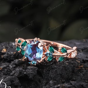 Olivenorma Natural Alexandrite Eye Shaped Ring main image 0