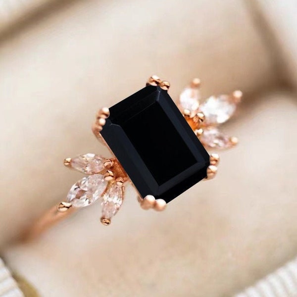 Black Engagement Ring Etsy