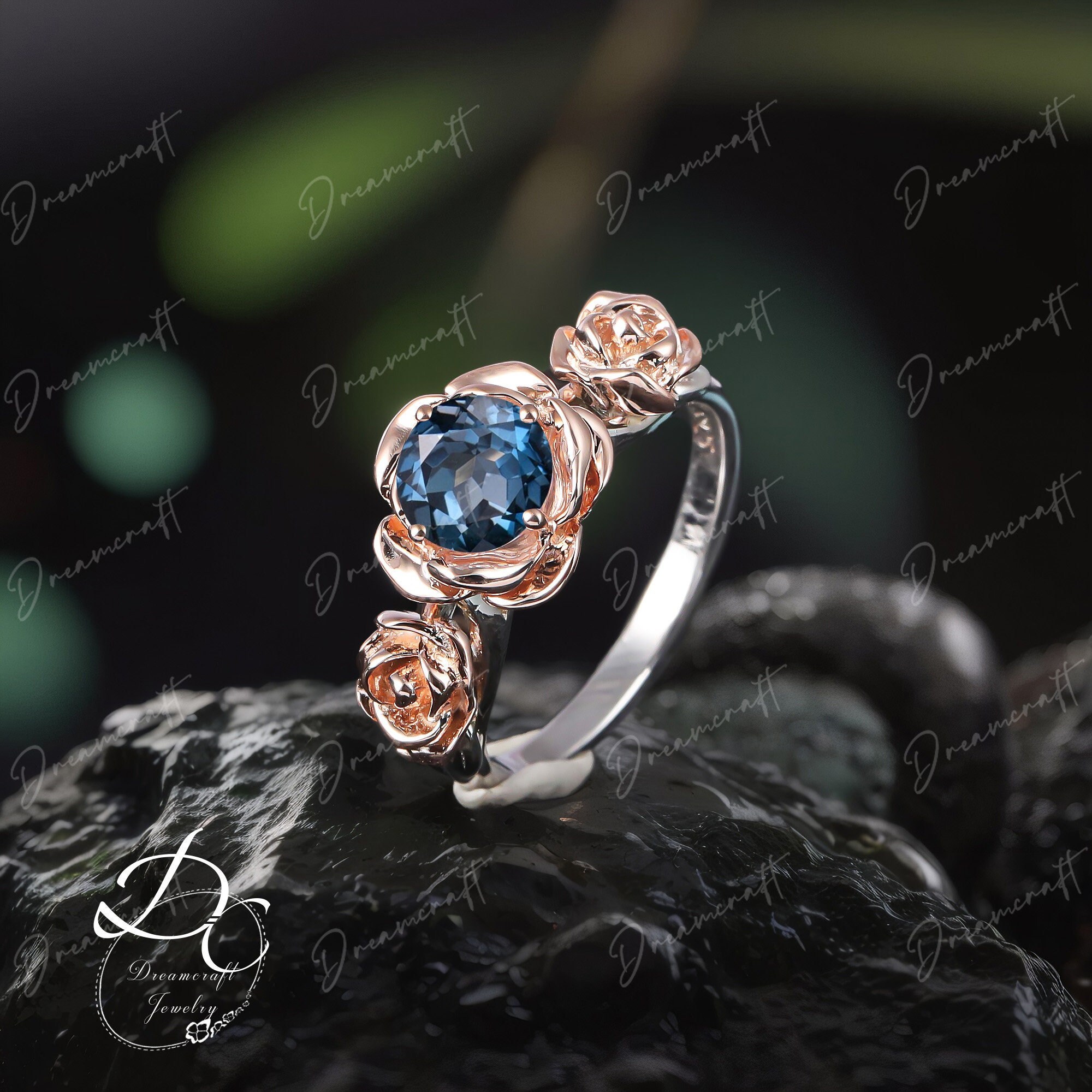 Rapunzel Fairy Tales Anniversary Ring London Blue Topaz Rose