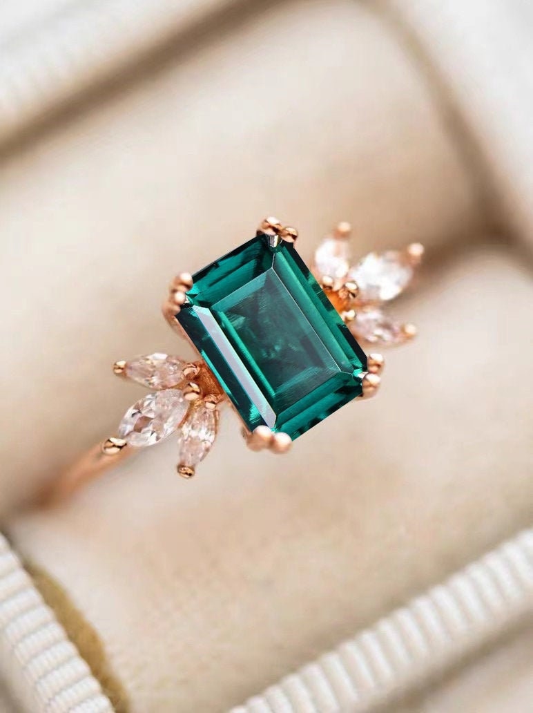 Emerald Engagement Ring Etsy UK