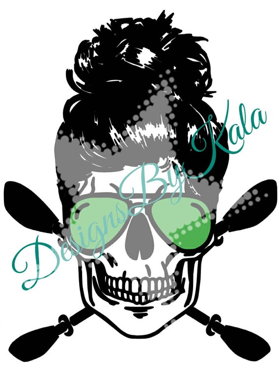 Kayak Paddles Skull Vinyl Decal Customizable Perfect Etsy
