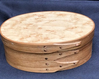 #1 CHERRY AND KARELIAN BIRCH SHAKER OVAL BOX #1 CHERRY AND KARELIAN BIRCH SHAKER OVAL BOX
