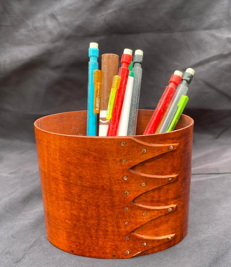 Shaker Oval Pencil Cup Size 1 Tall Handcrafted image 1