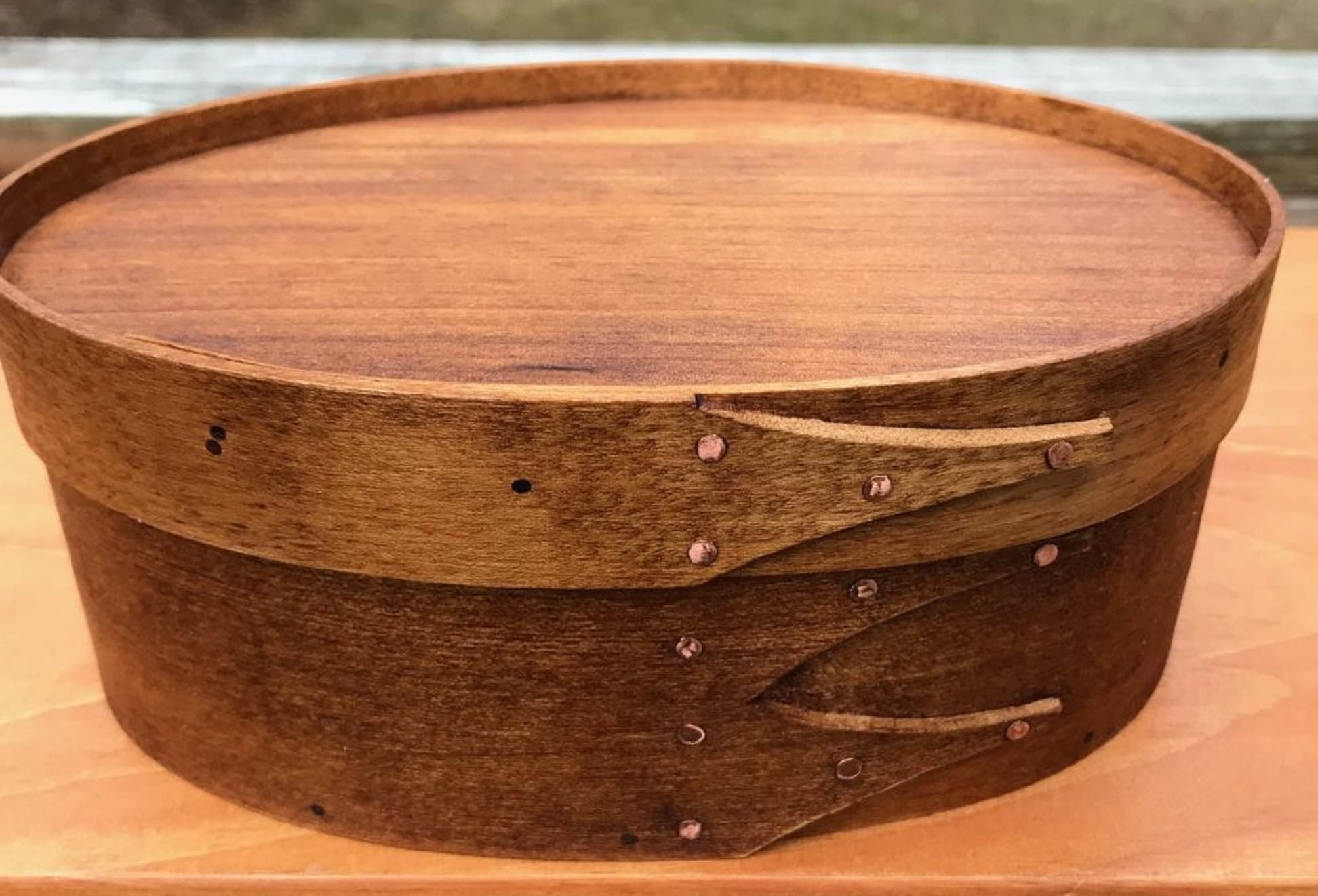 Shaker Oval Box #3 Recessed Top , Antique Finish