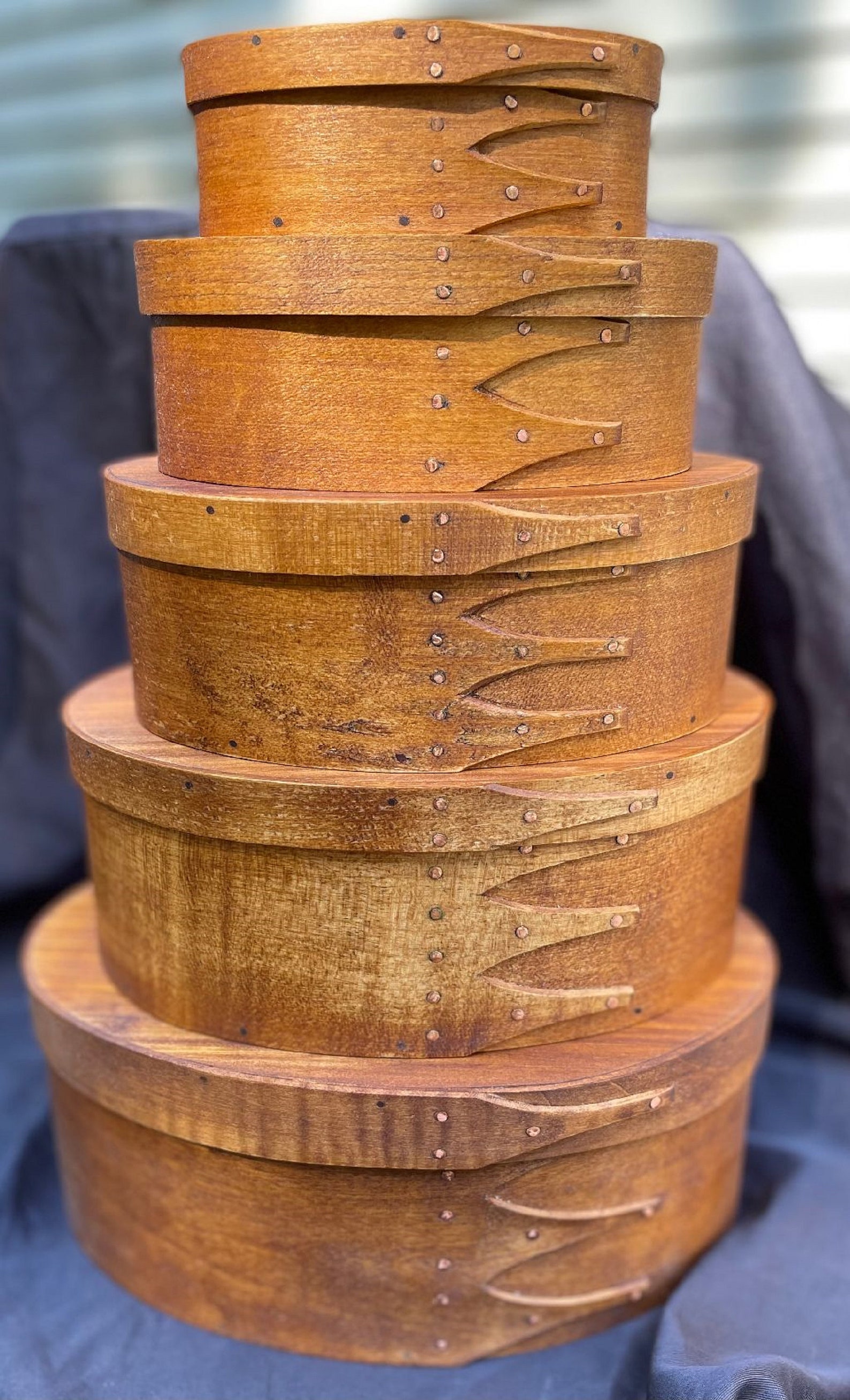 Shaker Oval Boxes Antique Finish Stack of 5 Sizes 15 Etsy