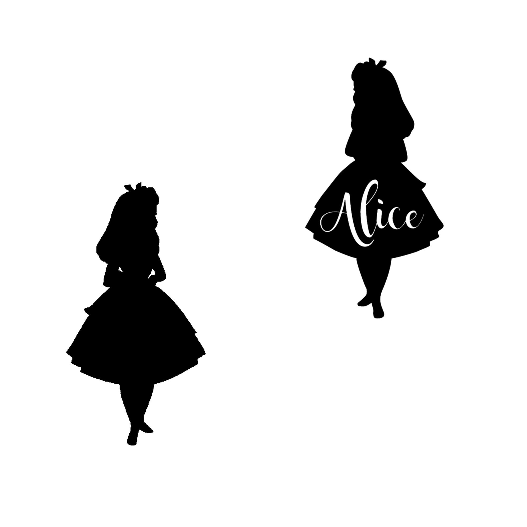 Silhouette Alice Au Pays Des Merveilles Alice Silhouette Decal Alice in Wonderland Silhouette Vinyl - Etsy