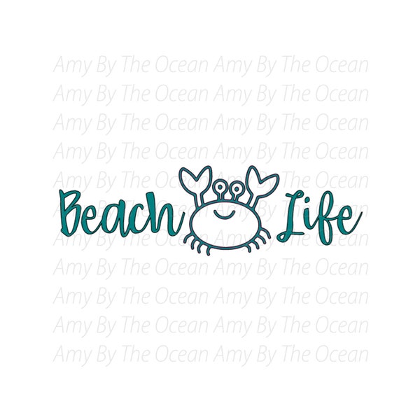 Beach Life Decal | Beach Life Sticker | Beach Life Vinyl | Life at the Beach Decal | Car Decal | Beach Life Crab | Crab Decal