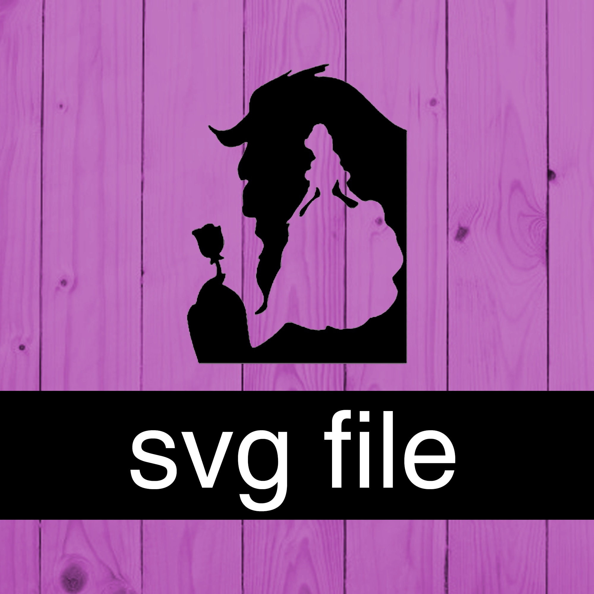 美女と野獣のシルエット SVG - Etsy 日本
