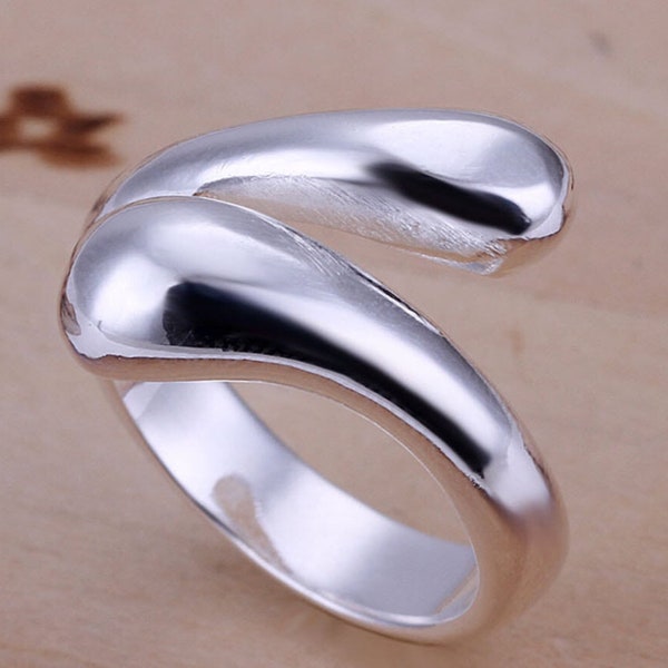 Thumb ring 925 Sterling Silver ‘Plated’ Adjustable Teardrop.