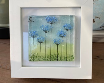 Fused glass - Purple Agapanthus