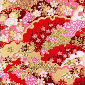Japanese Oriental Blossom - Metallic Cotton Cushion Cover - various sizes
