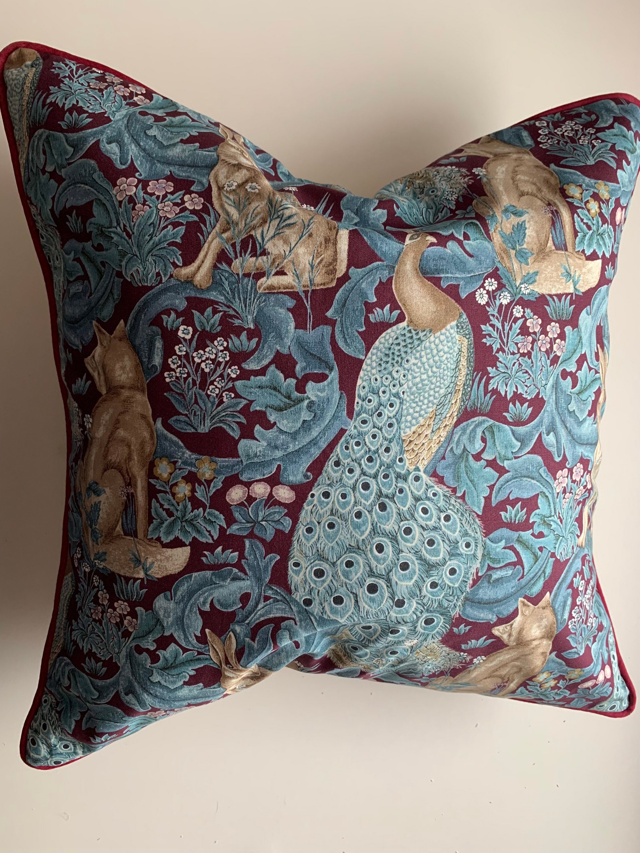 William Morris Cushion Covers Piped Edge finish. Etsy