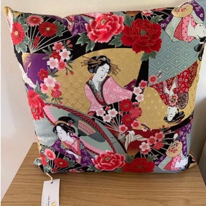 Japanese Metallic Geisha  - Cushion Covers - Made to Order