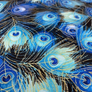 Japanese Peacock Feather Cotton Cushion Cover. various sizes.