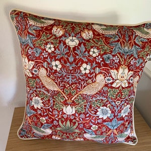 William Morris Strawberry Thief Covers - Piped Edge finish.