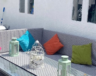 Rivestimenti impermeabili in rattan per sedute, panchine e cuscini da giardino, realizzati su misura - Preventivo su richiesta
