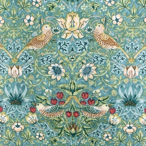 William Morris Strawberry Thief Cushion Covers - Green or Cream Piped Edge finish.