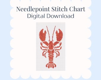 Lobster Digital Needlepoint Stitch Chart