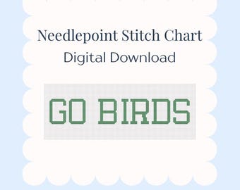 Eagles "Go Birds" Digital Needlepoint Stitch Chart
