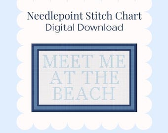 Meet Me At The Beach Digital Needlepoint Stitch Chart