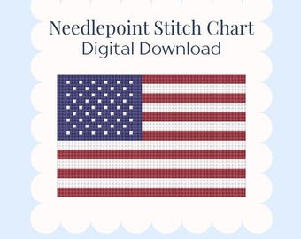 American Flag Digital Needlepoint Stitch Chart