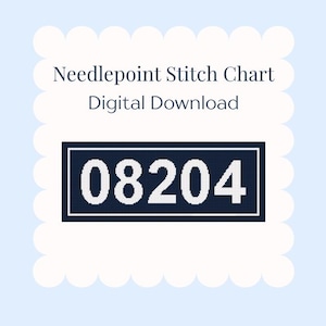 Patrón de bordado digital con código postal 08204 de Cape May