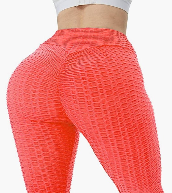 High Waist Yoga Pants Tummy Control Scrunched Booty Leggings Workout  Running Butt Lift Tights 