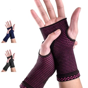Wrist Compression Glove Wrist Support Sleeves (Pair) for Carpal Tunnel and Wrist Pain Relief