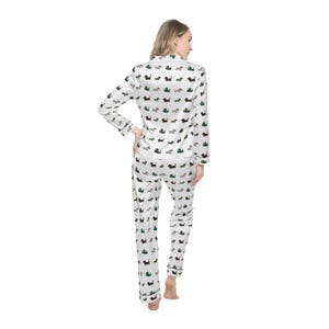 Women&#39;s Satin Lounge Set: Fall Dachshund Print Pajamas