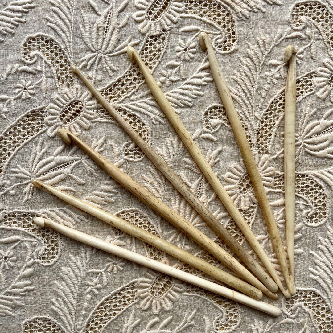Antique Carved Bone Crochet Hooks Antique Haberdashery Items A Group