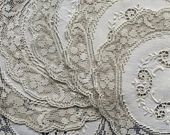 Antique Vintage Lace Edged Doilies, Set of 6 Time Worn Doilies Perfect for Cutting, Dyeing, Crafting, Journals, Dolls etc.