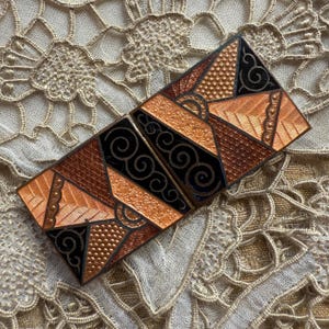 Antique Vintage Guilloché Enamel Art Deco Buckle
