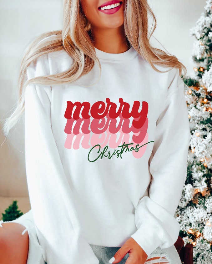 Merry Christmas Crewneck Sweatshirt, Holiday Crewneck, Merry Merry ...