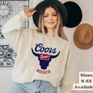 Coors Rodeo Sweatshirt, Coors Sweatshirt, Beer Crewneck, Unisex Beer Shirt, Western Wear, Country Sweatshirt