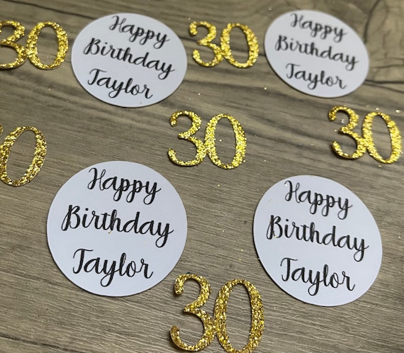 Personalised Table Confetti Happy Age Name Birthday Party Celebration Decoration 