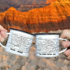 Personalized Mug Grand Canyon, 1 Custom Elopement National Parks cup camping Big Bend Gift, Rustic rim to rim Adventure beer Coffee -  11oz