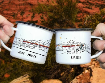 Customizable Desert Camp Mug, 1 mug Rustic Red Rocks Southwest AZ-CO Coffee Cup Engagement gift for Couple, National Parks camping, 11oz