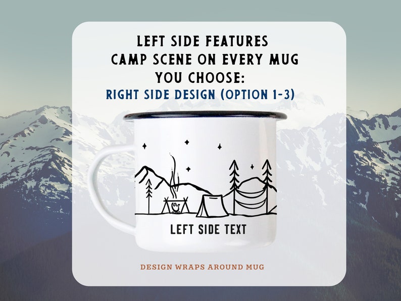 Camp Mug Personalized, Camping Mountain Camp Mug 11oz Camper Hiker Van Lake Coffee Cup unique Custom enamel engagement gift for couple, 1x image 2