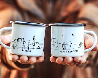 Customizable Desert Wedding Engagement Gift, 1 Personalized Moab Camping Mug Zion Rustic Vintage newly engaged beer Cactus Coffee cup 11oz