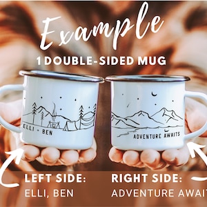 Camp Mug Personalized, Camping Mountain Camp Mug 11oz Camper Hiker Van Lake Coffee Cup unique Custom enamel engagement gift for couple, 1x image 6