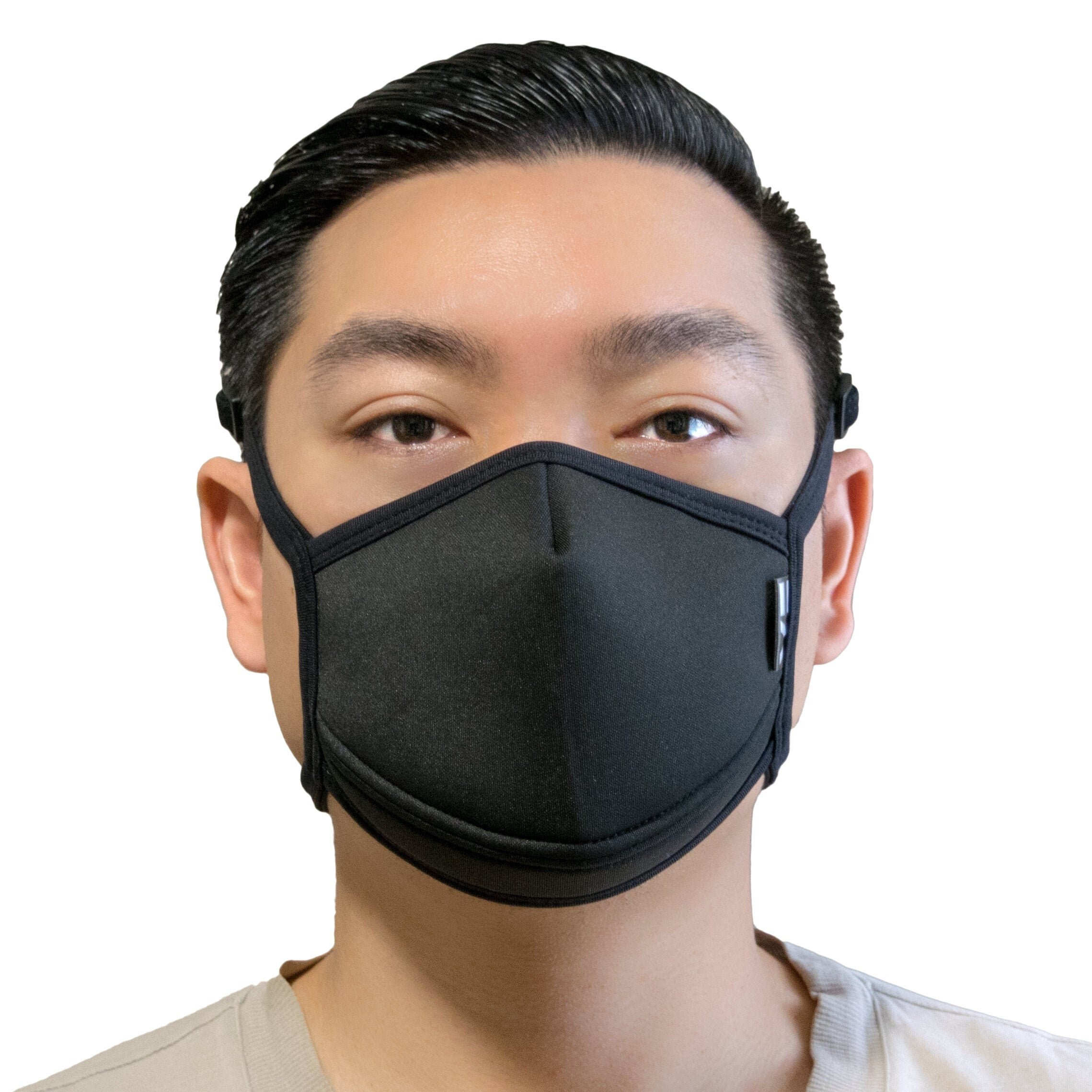 Black Neoprene Cotton Face Mask Adjustable Buckles Strap Etsy