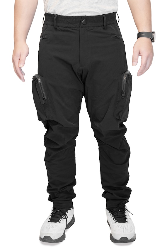 Black Cargo Pants Water Resistant Techwear Gorpcore Streetwear DWR Stretchy  Reflective 5 Zipper Pocket Elastic Waist Belt Loop C_PANTS_1.0 -  Israel