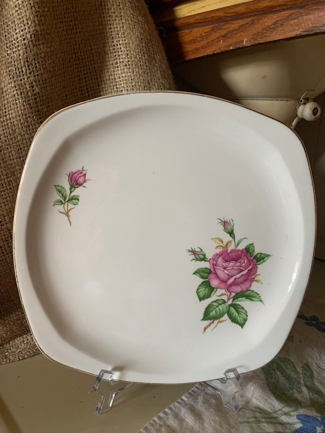 Vintage Paden City Pottery Square Dinner Plate Etsy