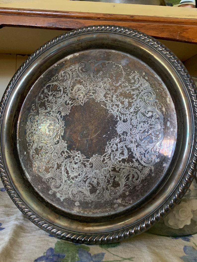 Vintage WM Rogers Silver Serving Tray 161 Etsy